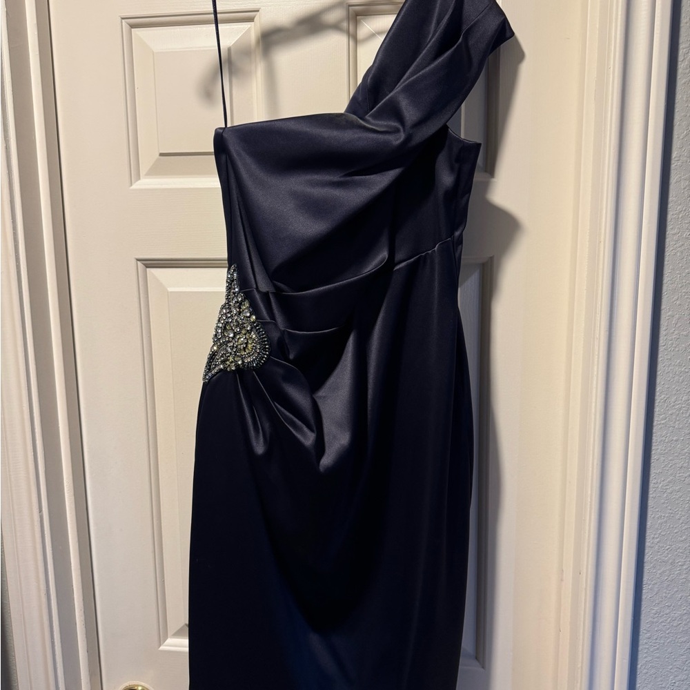 Eliza J Midnight Blue One-Shoulder Dress